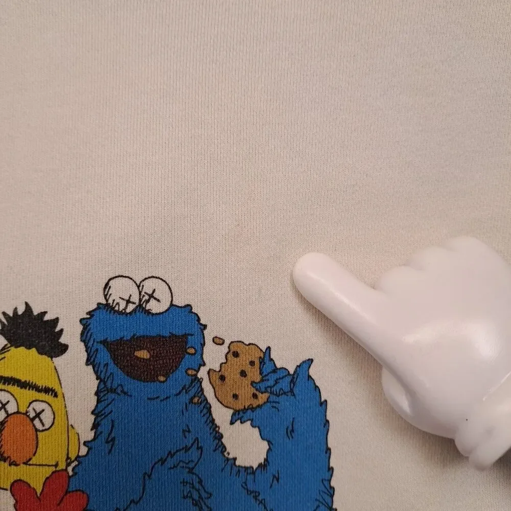 Kaws x Sesame Street Uniqlo Beige Cream Medium Hoodie - Picture 13 of 14